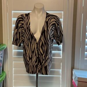 New York & Company Black and White Cardigan